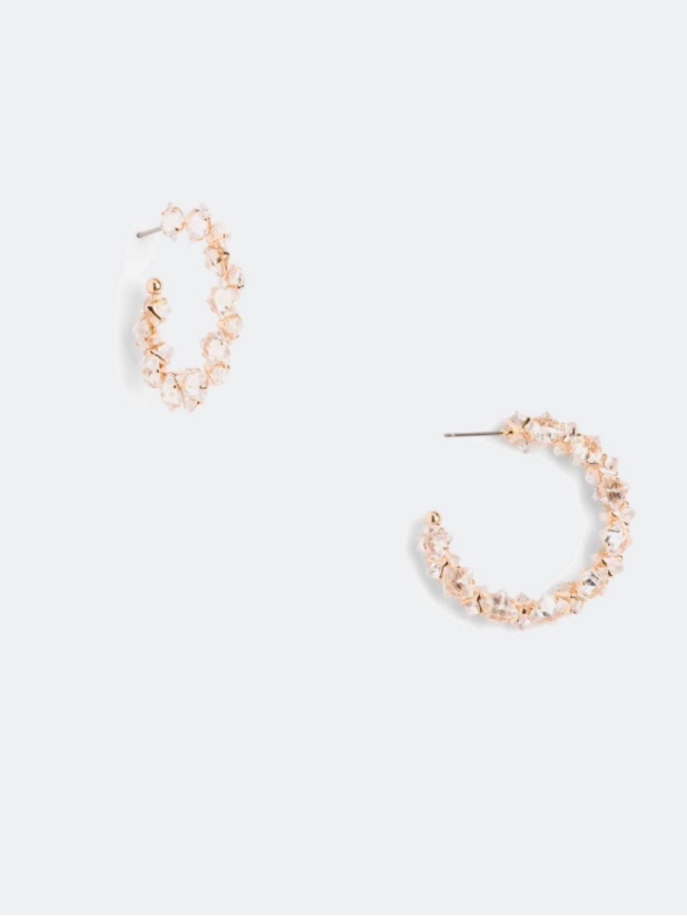 41 Hawthorn Rose Gold Crystal Sparkle Cluster Hoop Earrings